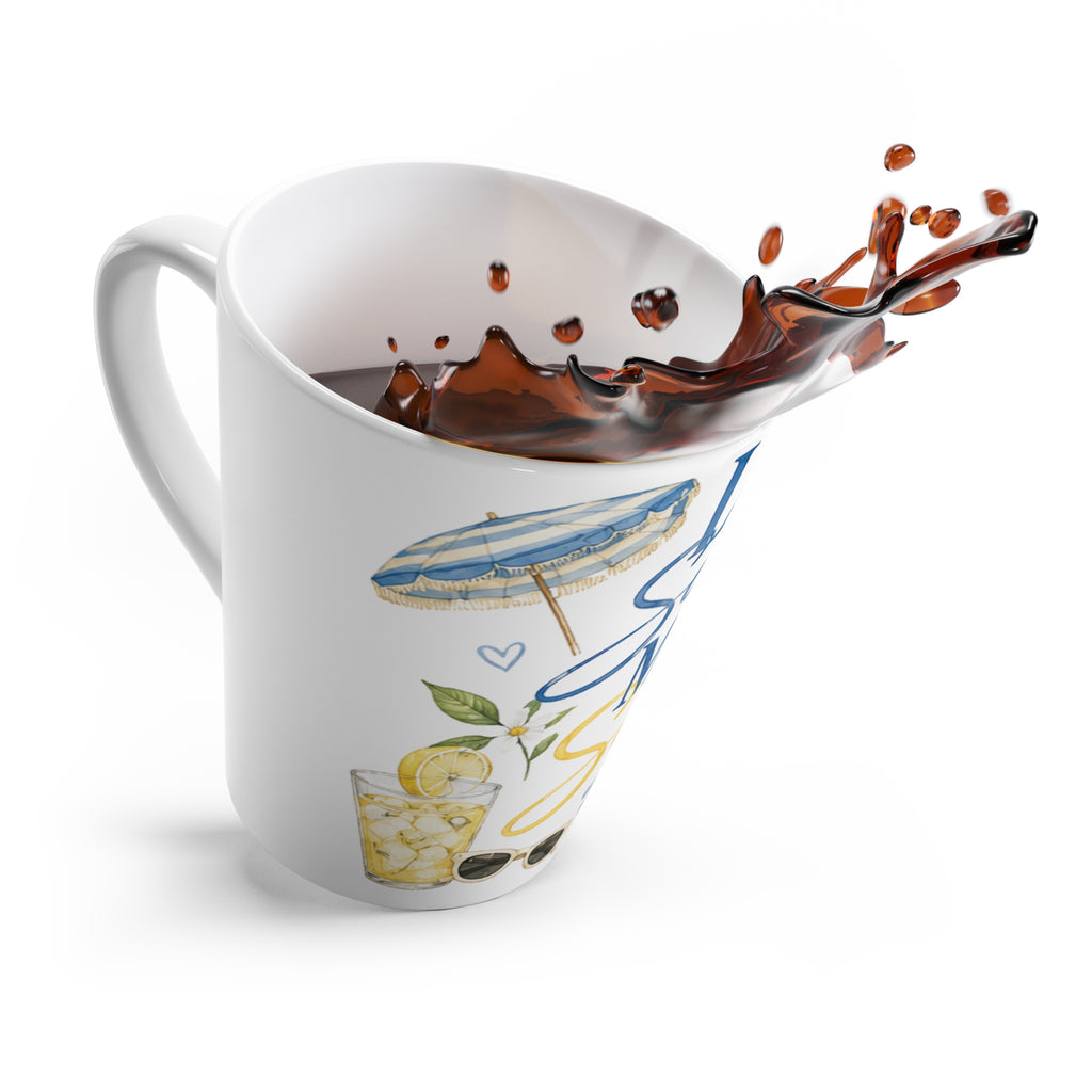 Latte Mug - "Less Scrolling More Soul" Summer Beach Coffee Cup