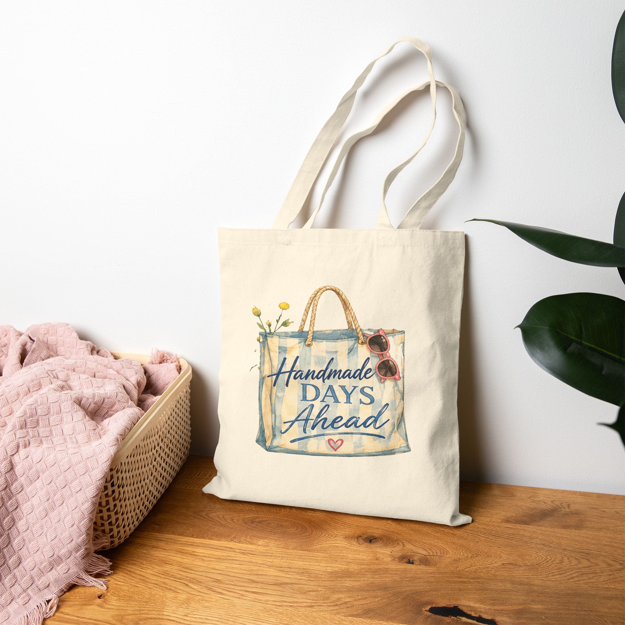 Handmade Days Ahead Analog Canvas Tote