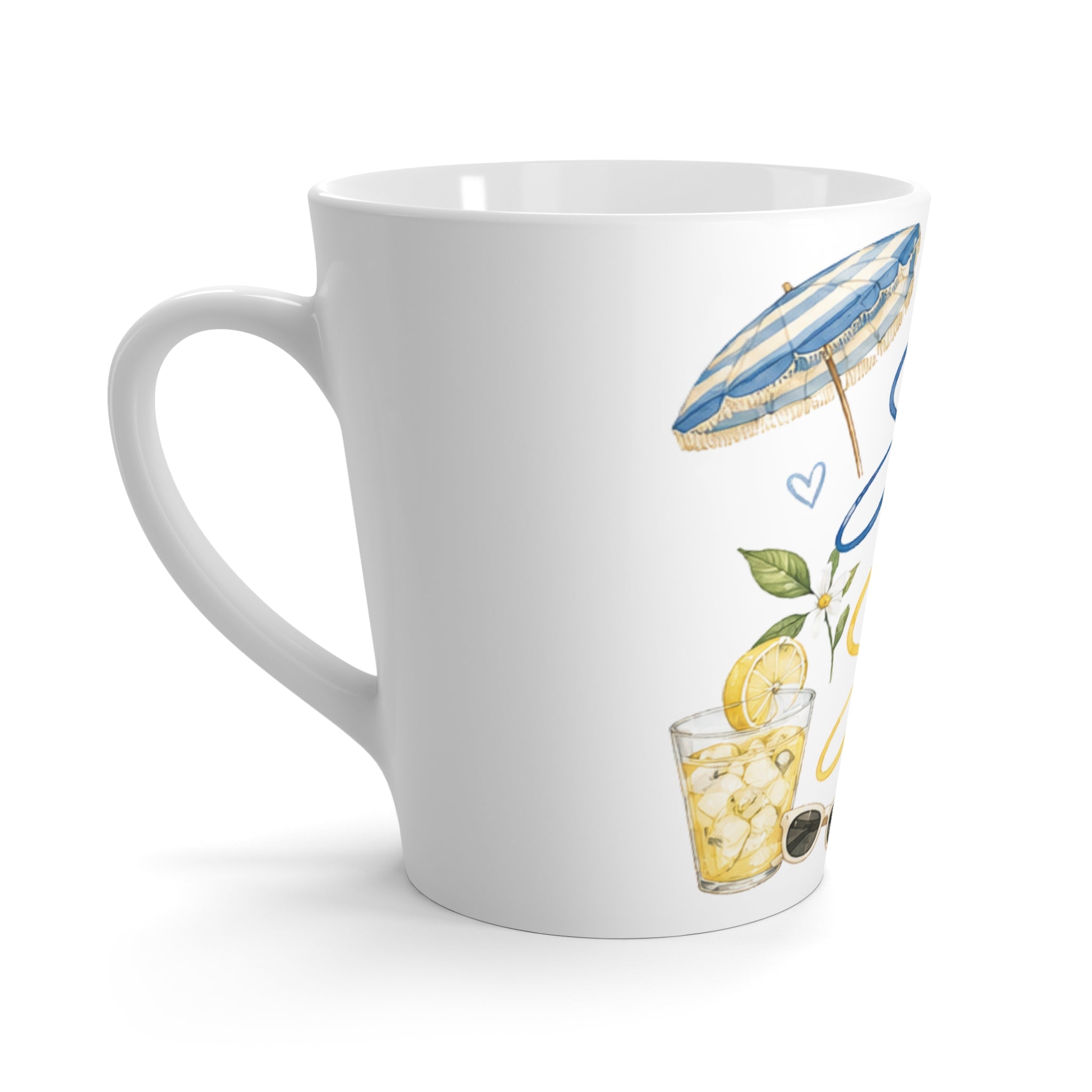 Latte Mug - "Less Scrolling More Soul" Summer Beach Coffee Cup