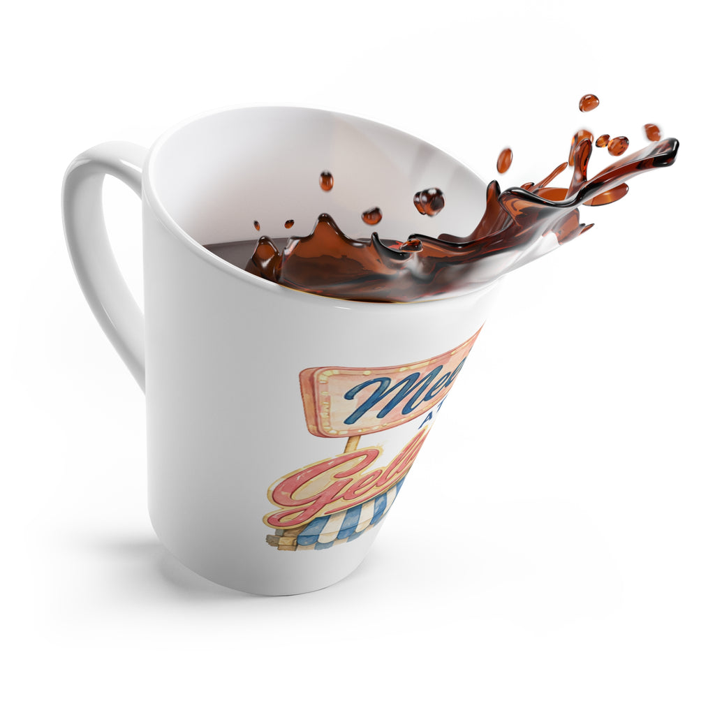 Meet Me at the Gelateria Latte Mug Vintage Ice Cream Sign Coffee Cup