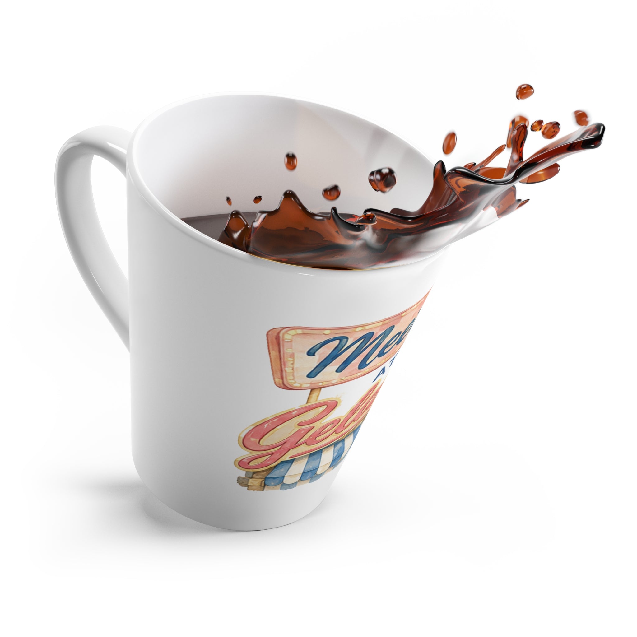 Meet Me at the Gelateria Latte Mug Vintage Ice Cream Sign Coffee Cup